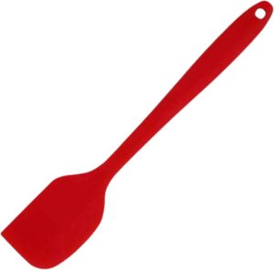 Espátula De Silicone 27cm Grande Resistente Ao Calor Reta Antiaderente Utensílio De Cozinha Com Furo No Cabo Para Pendurar (Vermelho)