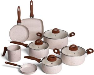 Brinox – Jogo de Panelas 8 Peças Ceramic Life Smart Plus – Vanilla