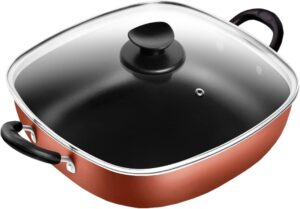Frigideira Wok Quadrada 2 Alças N°29 Antiaderente Cobre Patolux