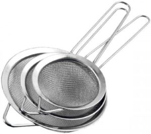 Kit 3 Peneiras em Inox para Coar Sucos e Líquidos
