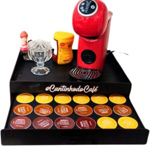Bandeja Para Porta-cápsulas -Dolce Gusto Bandeja Cantinho do Café Organizador Suporte Cafeteira Chá Servir (Preto- Dolce Gusto)