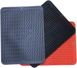 Tapete Escorredor de Louça Silicone Secagem Rápida Elegante Antiderrapante Descanso de Panelas Resistente Durável Dobrável Multifuncional Escorredor de Pratos Copos Talheres (Cor Sortida)