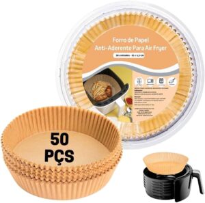 Papel Para Fritadeira Air Fryer, microondas, forno Em Papel Descartável Impermeável Universal 50 Pçs (PAPDESCART50- BEG)