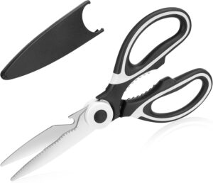 Tesoura de Cozinha Multiuso 20,5 cm – Aço Inoxidável Durável, Lavável na Máquina, Cabo Confortável com Bainha Protetora