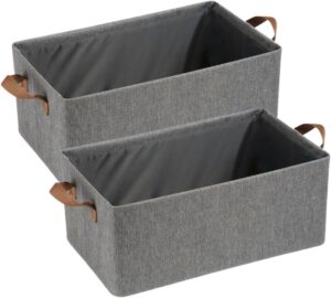 Genérico Kit 2 Caixa Organizadora de Armazenamento Dobrável 26 Litros Malha de Nylon PVC Lavável – Branco