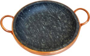 Frigideira Fritadeira Pedra Sabão 22 cm Sem Tampa Alça Cobre Artesanal (Natural)