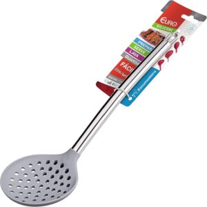 Escumadeira de Silicone cinza com Cabo Inox, SIL2461-CZ, Euro Home
