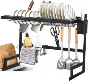 Escorredor Multifuncional 3 em 1 Antiferrugem: Ideal para Louças, Talheres e Verduras com Porta Detergente