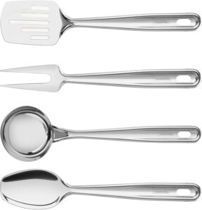 Tramontina 66815710 Jogo de Utensílios Aço Inox com 4 Peças, Prata
