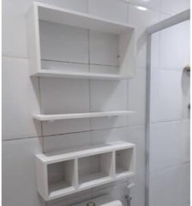 Nicho e Capricho – Kit de Prateleiras e Nichos para Banheiro, Quarto e Cozinha – 1 Prateleira Flutuante de MDF Branco Moderno
