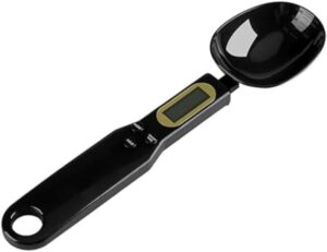 Colher Medidora com Balança Digital de Precisão Ideal para Cozinha, Capacidade de 0,1 a 500 Gramas (Preta)