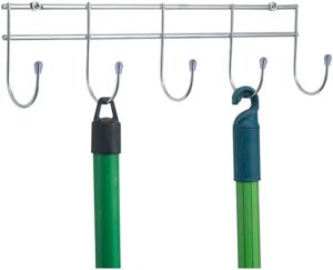 Suporte De Parede Multiuso Vassouras Utensílios Aço Cromado, Zanline, Organize