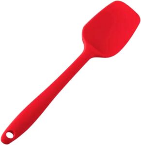 Espátula Reta de Silicone 27Cm Grande Resistente ao Calor Antiaderente Utensílio de Cozinha com Furo No Cabo (Vermelha) Premium