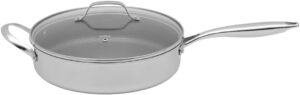 Mimo Style, Frigideira Funda em Inox com Corpo Triplo em Cerâmica e Tampa Coleção Isa Scherer – 28 cm