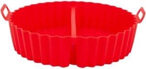 Forma De Silicone Com Divisoria Antiaderente Air Fryer 20cm Vermelho