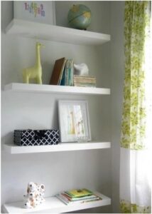 Kit Prateleiras Lisa 50x20cm invisível Mdf Reta Branco De Parede Livro Organizadora Cozinha Quarto(2 50×20)