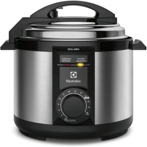 Panela pressão elétrica Electrolux capacidade 5L silenciosa, segura 9 travas, segurança timer feijão manter aquecido, alça antitérmica PCE20 inox 127v por Rita Lobo.