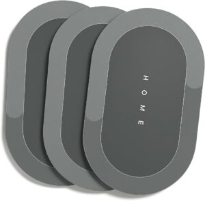 Kit 3 Tapetes Antiderrapantes Super Absorvente Secagem Rápida Emborrachado Fácil De Limpar Forte Aderência Durável Umidade Flexível E Alta Absorção De Água Design Elegante Banheiro Casa Entradas