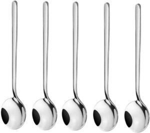 SZLFSX Conjunto de 10 Colheres de Café Expresso 18/10 Colheres de Chá de Aço Inoxidável para Café, Açúcar, Sobremesa, Bolo, Sorvete, Sopa, Antipasto, Cappuccino, 5,3 Polegadas, Prata