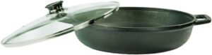 Panela Paella de Ferro 36cm Tampa de Vidro – Santana (Ferro fundido)