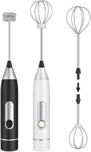 Mini Mixer Fue Portatil, Misturador de Bebidas Portátil Recarregável USB, Batedor de Ovos Multifuncional, 3 Velocidades, Aço Inoxidável