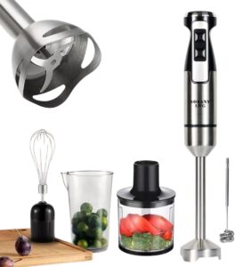 Mixer Processador Batedor Misturador 5 Em 1 1000W (Prata 110V)