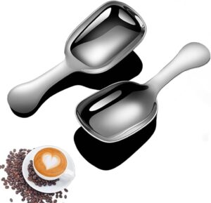 OULIGET Colher de Café de Aço Inoxidável, Conjunto de Colheres de Medida de Café Moído, Colher de Chá de Leite Em Pó Expresso Em Grão, Colher de Cabo Curto, Adequada para Cozinha, (5.4, Prata)