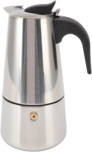 Cafeteira Italiana de Aço Inox, Café Espresso Perfeito, Compatível com Fogão e Indução, 6 e 9 Xícaras (9 xícaras (450 ml))
