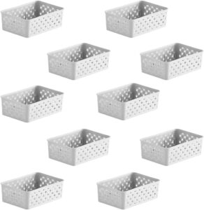 Kit 10 Cestos Cestas Organizadoras Rattan Plástico