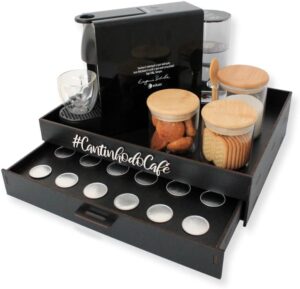 Melhor Porta-Cápsulas Bandeja Cantinho do Café Organizador Suporte Cafeteira Chá Servir Preto Compatível – Box Fan