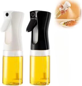 Kit 2 Borrifadores para Azeite, Vinagre e Óleo Culinário – Pulverizador Spray com Jato Fino, Distribuição Uniforme e Controle de Quantidade – Design Elegante, Prático e Saudável.