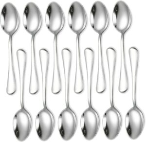 Colheres de café expresso 12 peças colheres de café de aço inoxidável 12 x 2 cm colheres pequenas portáteis para sobremesa café chá aperitivo