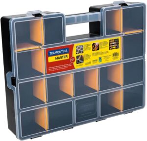 Tramontina Organizador Plastico com compartimentos, Maleta organizadora Plastica 17″