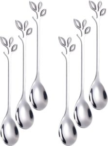Turbokey Mini colheres de café expresso Demitasse, 12 cm, conjunto de 6, pequenas para sobremesa, chá, aperitivo, suprimentos de festa (6 colheres – prata)