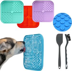 Comedouro Pet Tapete Lambe Lambe Interativo Lento Educativo Para Cães e Gato Silicone Filhote Adulto (Azul, Único)