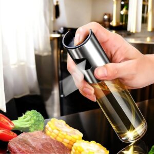 Kit 2 Sprays de Azeite e Vinagre – Borrifador Culinário Premium Multiuso, Pulverizador de Óleo com Design Elegante e Saudável, Frascos Recarregáveis ​​100 ml para Cozinha Prática