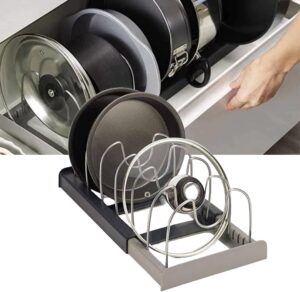 Organizador para Panelas Expansível, Tampas e Utensílios de Cozinha Ajustável com 7 Divisórias – Ke Home