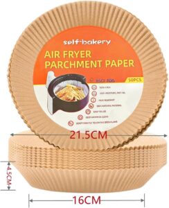 Forma de Papel Air Fryer Forro Descartável Antiaderente 50 Unidades