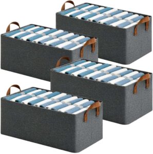 Kit 2 Cestos Organizadores Multiuso 25L Estruturado Caixa Dobrável com Alças Poliester Cinza Resistente, Lavável, Reforçado para Armários, Cozinha, Banheiro