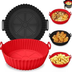 Kit com 2 Formas Silicone Para Air Fryer Antiaderente Reutilizável Com Alça Pode ser Usada em Fornos e Microondas