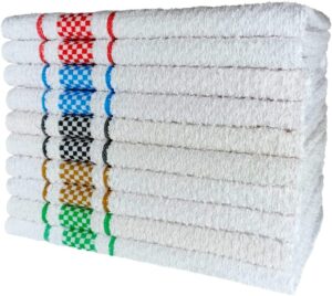 Kit 10 Pano de Prato Atoalhado Para Cozinha Felpudo Premium 45x70cm 370g/m² 100% Algodão – Sortido