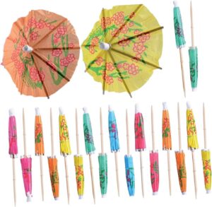 Vaveren Guarda-sóis de papel para coquetéis, mini guarda-chuvas de papel, decoração, obras de arte, palitos de bolo de frutas, escolhas de guarda-chuva para, 20 Pedaços