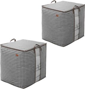 Kit 2 Sacos Caixa Organizadores de Edredons, Cobertores Grandes, xadrez Luxo Resistente