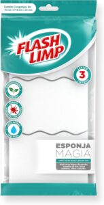 Flash Limp Conjunto Com 3 Esponjas Magia Remove Rabiscos De Lápis De Cor E Giz De Cera Esp7757 Branco