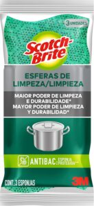 Scotch-Brite, 3M, Esponja Esferas de Limpeza, Verde – 3 unidades