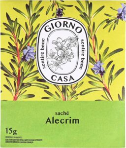 Sachê Perfumado Para Armário e Gavetas, Alecrim, Giorno Casa, 15 g, Verde