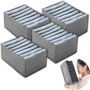 Kit C/4 Organizadores de Roupas Premium C/7 Divisórias Colméia – Lingerie, Cueca, Calcinha, Sutiã – Compartimentos Respiráveis, Dobrável, Lavável – Ideal para Guarda-Roupas, Closet, Gavetas